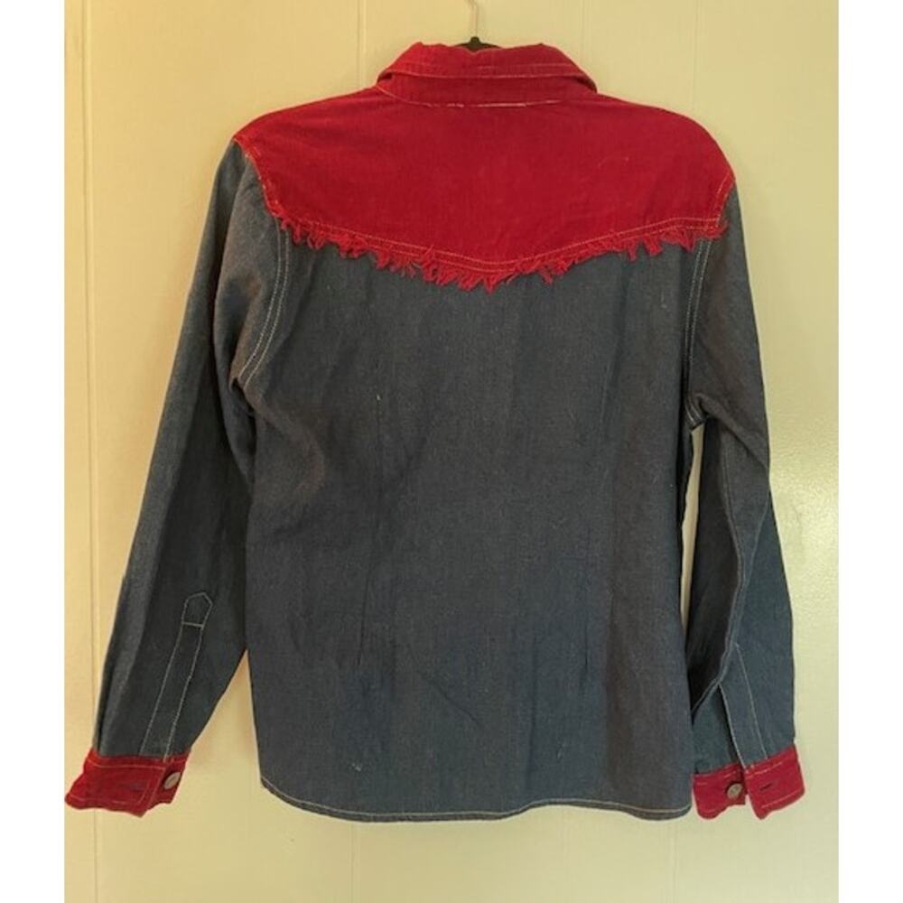 Vintage Speed Limit Denim & Corduroy Western Style Shirt Button Up Women's Large - Picture 2 of 3